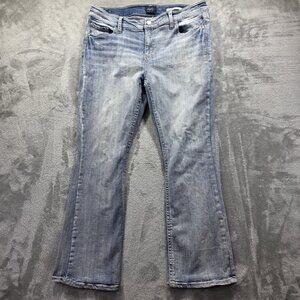 Daytrip Mila Bootcut Jeans Womens 32S Light Wash Distressed Flap Pocket Denim